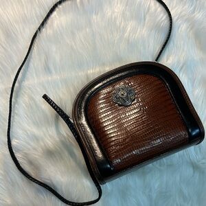 Brighton Brown Two Tone Leather Crossbody Bag